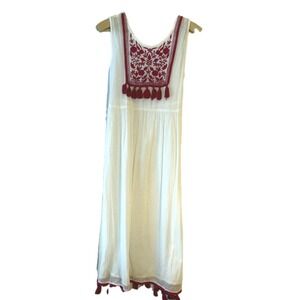 Sorbetto Accessori Women Beach Cover-up Sz L Sheer White Boho Vacation NWOT